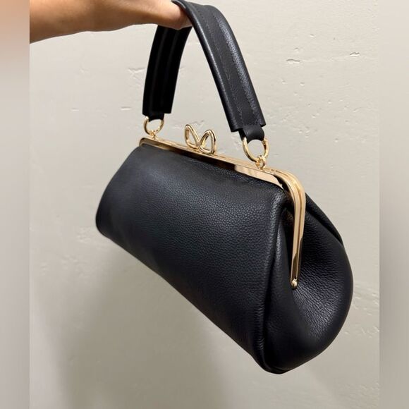 Premium Pebble Calfskin Handmade “Bow” Kisslock Baguette Bag & 3 Strap Styles - Picture 13 of 15